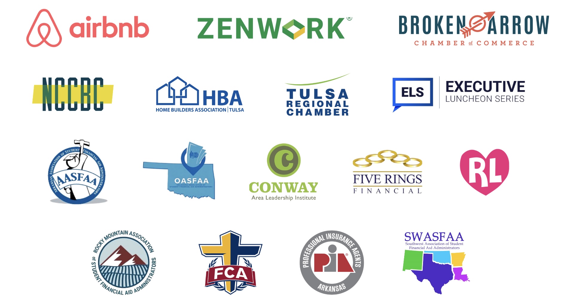 A collection of organizations and associations Ryan Mayfield has served